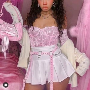 Sugar Thrillz pink lace bustier/corset top